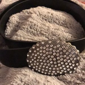 New York & Co black belt with rhinestone buckle